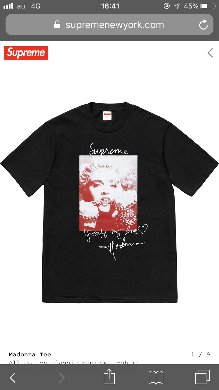 Supreme】Madonna tee買っちゃった - ちんぱんブログ