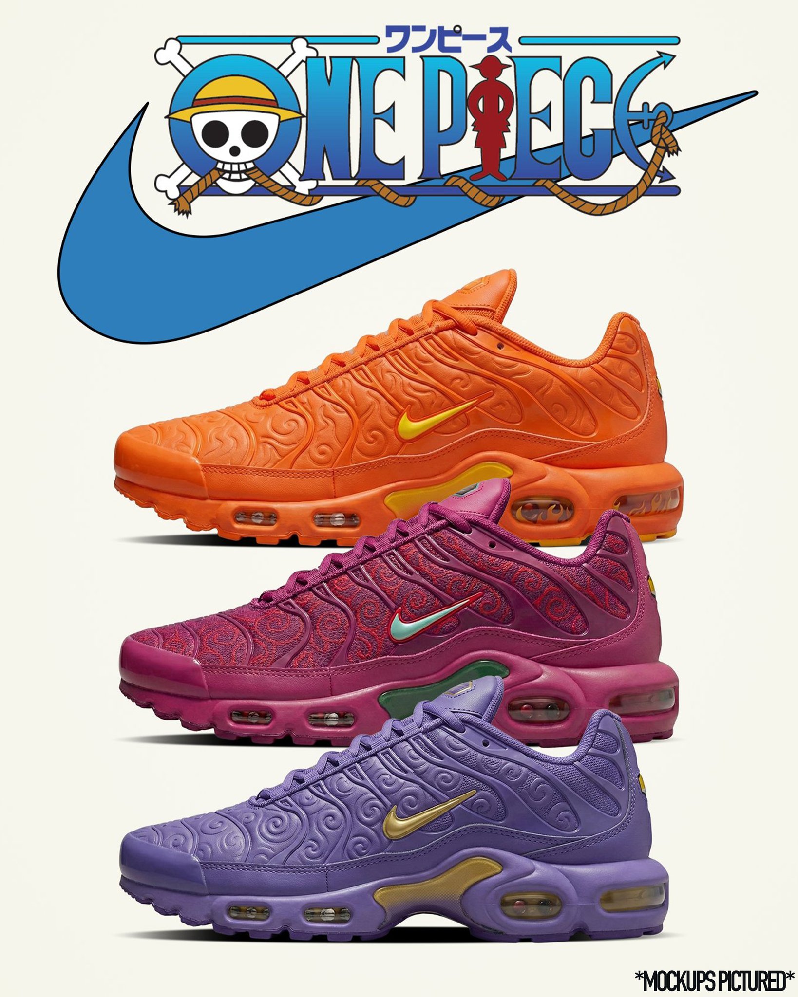 ワンピース×Nike Air Max Plus 悪魔の実コレクション全体像