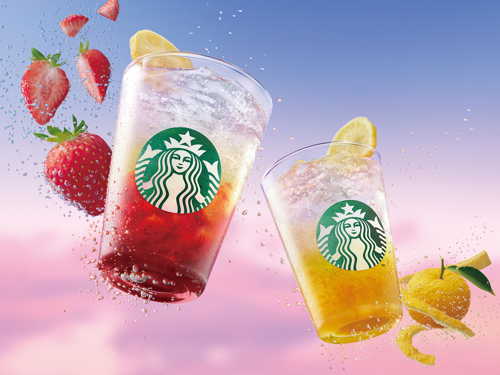 スタバ チラックスソーダ4/24発売｜ストロベリー果肉増量&ゆずシトラス情報