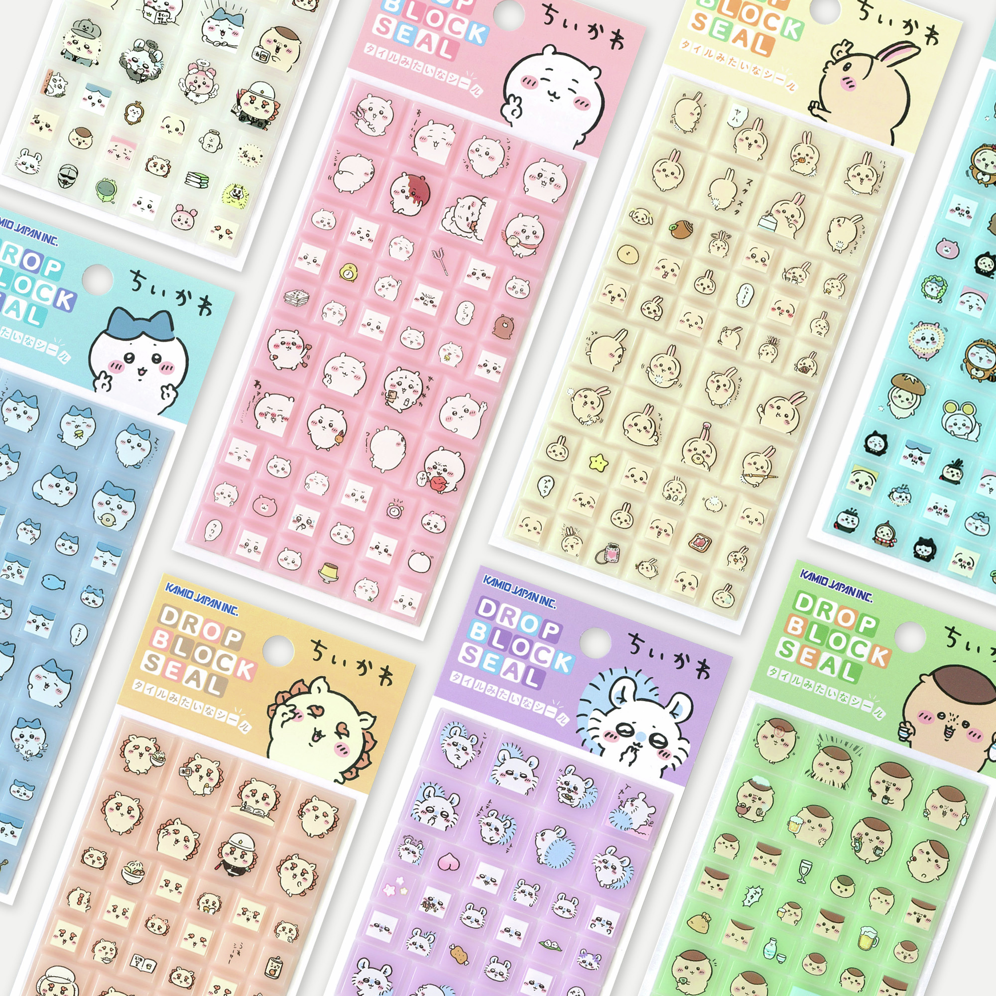 ちいかわ ドロップブロックシール全8種5月22日発売|スマホケースデコに最適なブロックタイル風シール2026