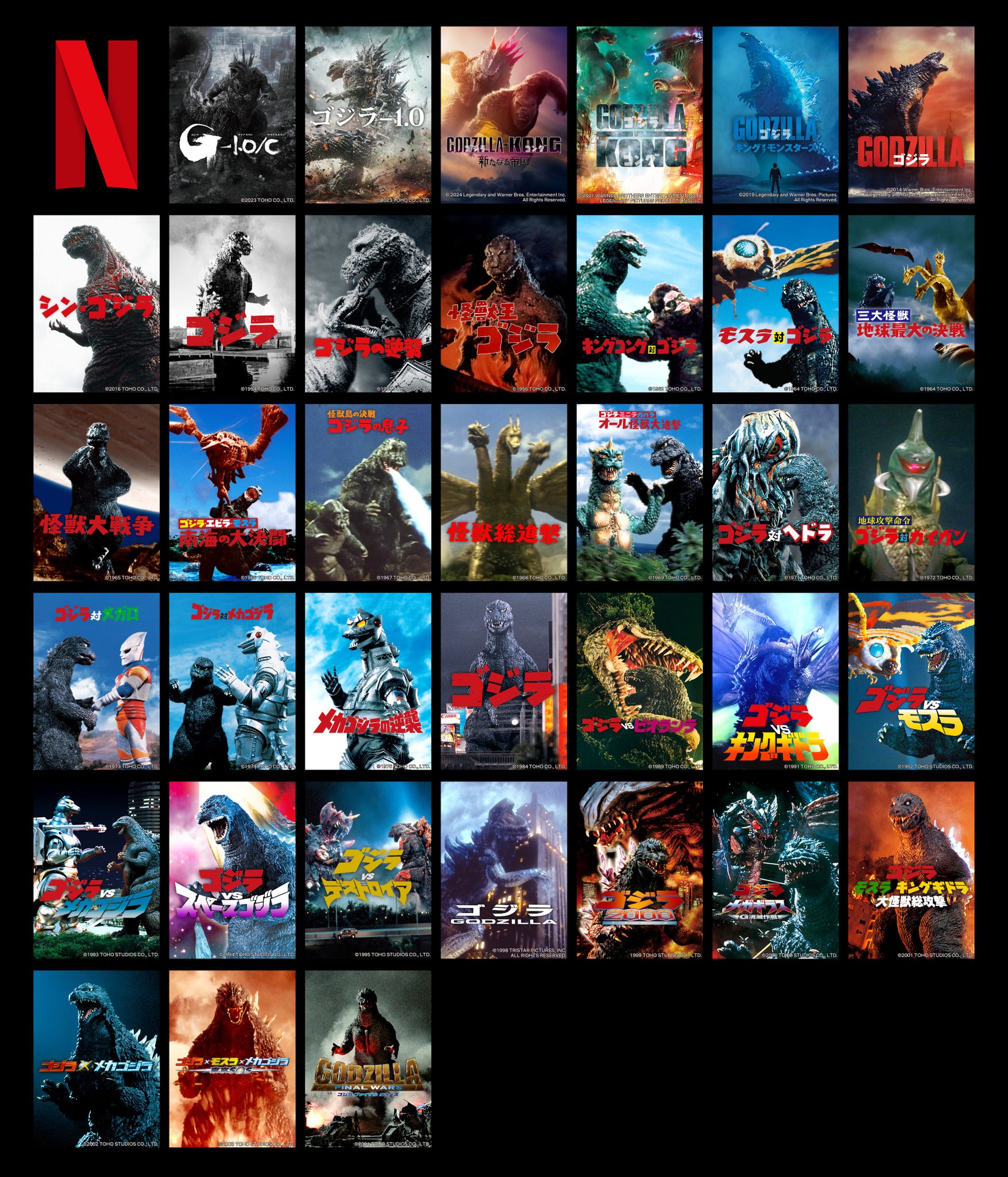 歴代ゴジラ実写映画30作品以上がNetflixで配信開始|2026年5月から順次ラインナップまとめ