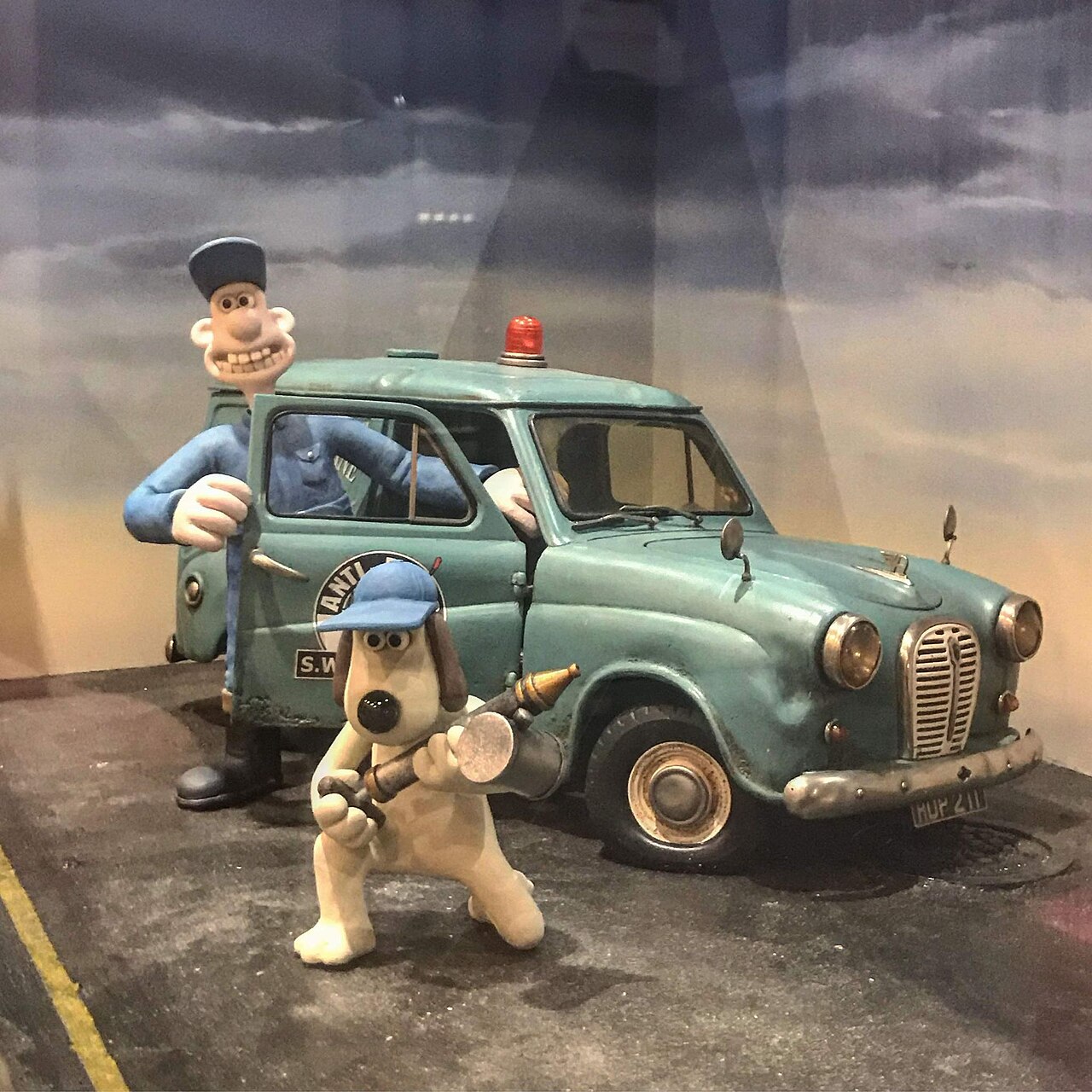 Wallace and Gromit stop-motion models on display