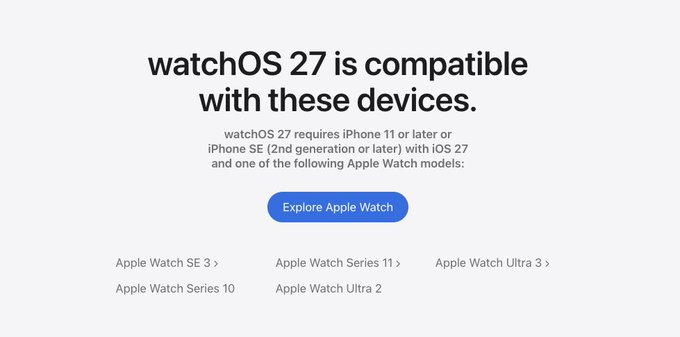 Apple Watch Series 8/SE第2世代/Ultra初代 watchOS 27サポート終了|対象モデルと影響まとめ