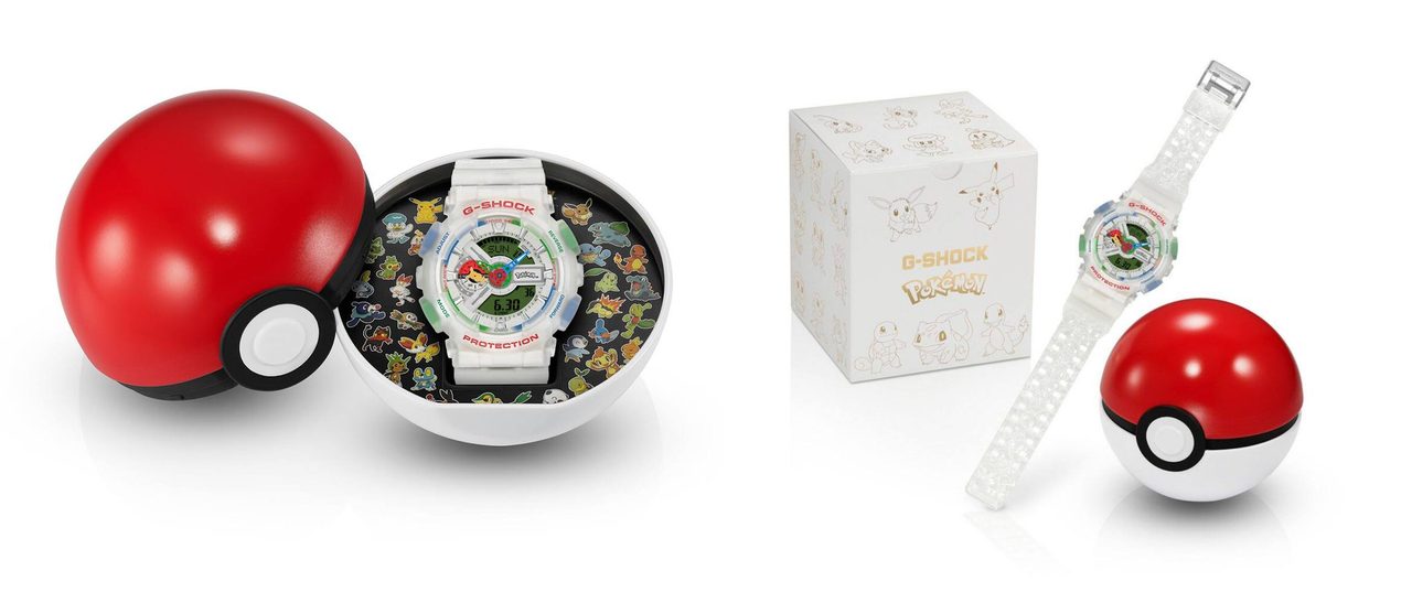 モンスターボールとピカチュウをあしらった文字盤のG-SHOCK