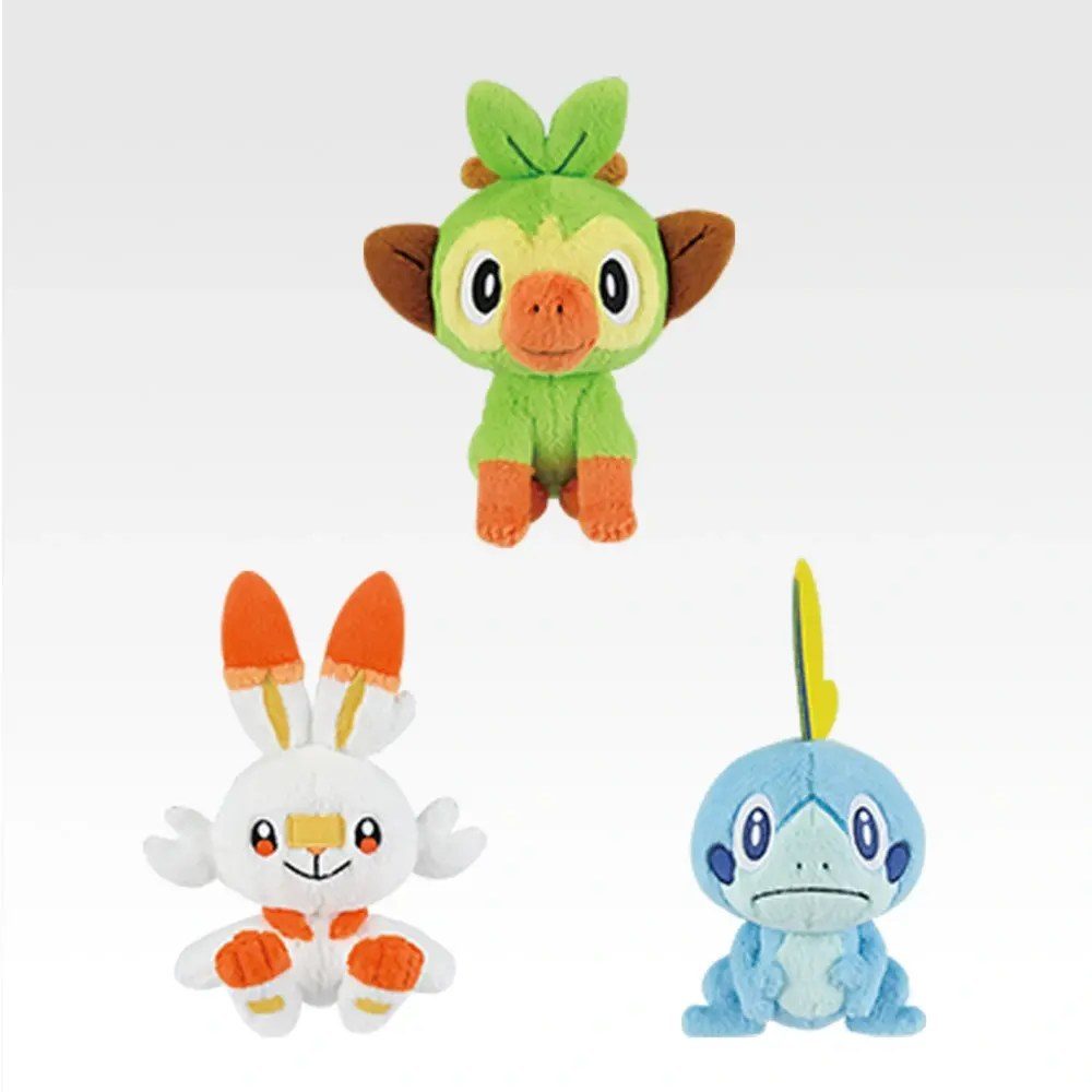 一番くじポケモン30周年vol.2 F賞 ガラル地方御三家 サルノリ ヒバニー メッソンのぬいぐるみ