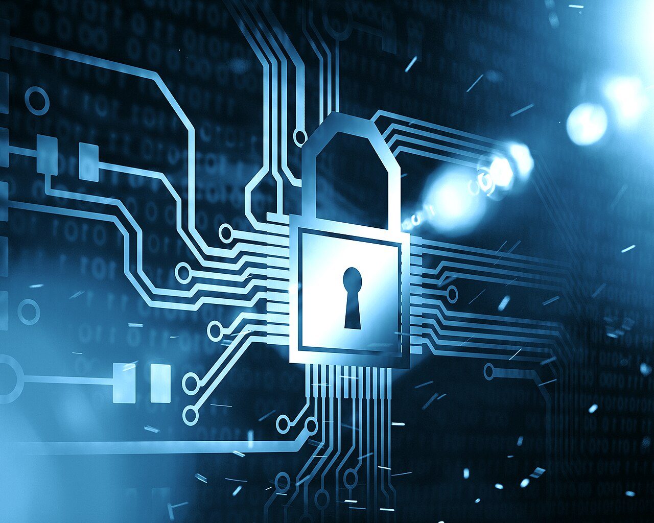 インターネットセキュリティと情報保護を象徴する南京錠のイメージ