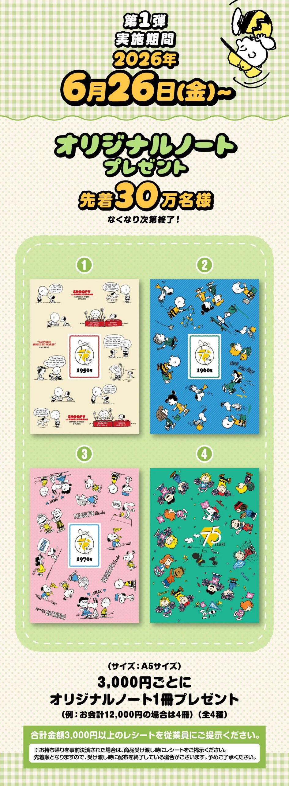 くら寿司×PEANUTS 先着プレゼントのオリジナルグッズ