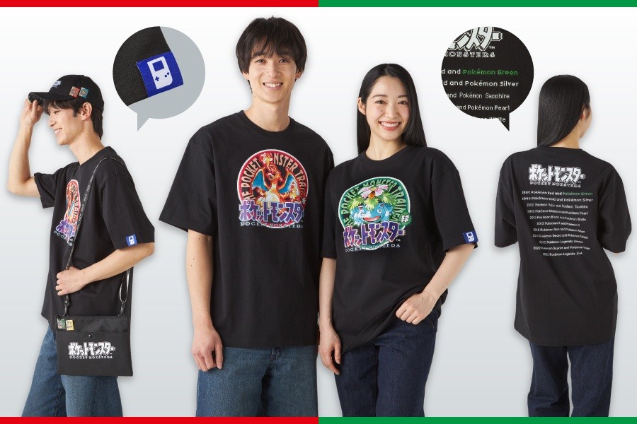 ポケモン歴代パッケージ Tシャツ・サコッシュ・キャップ
