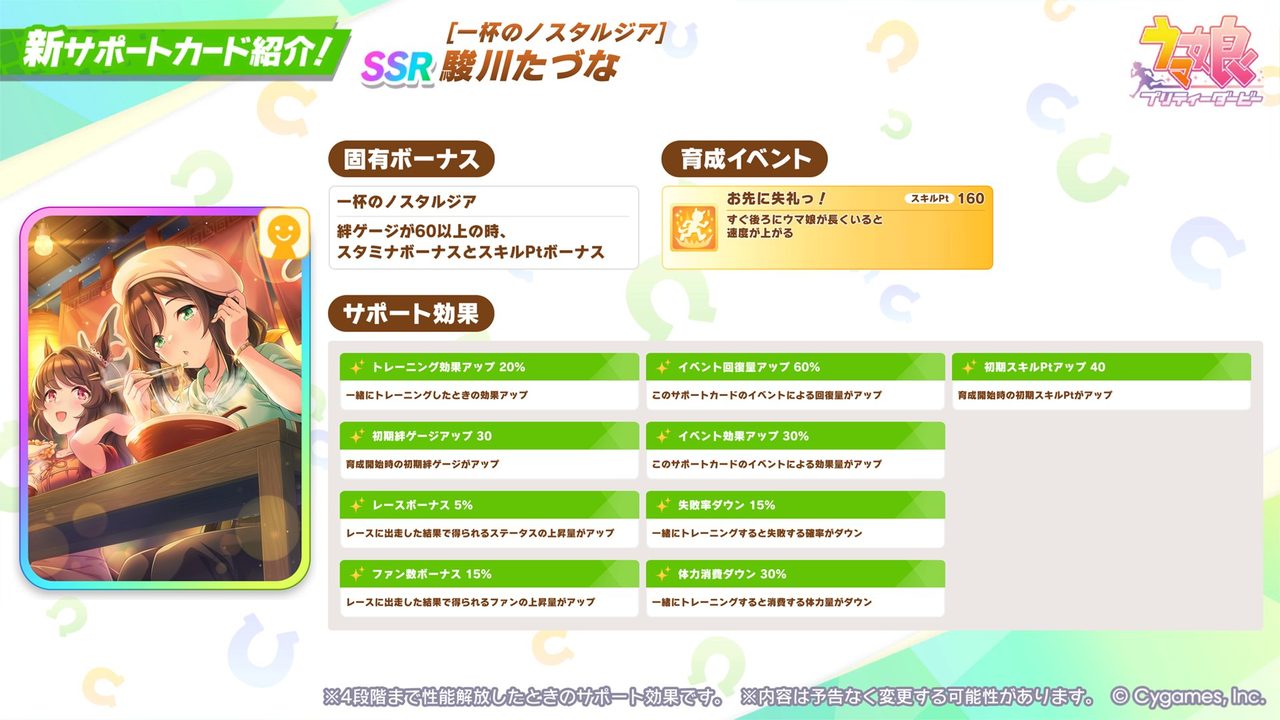 ウマ娘 新SSRサポートカード 一杯のノスタルジア 駿川たづな