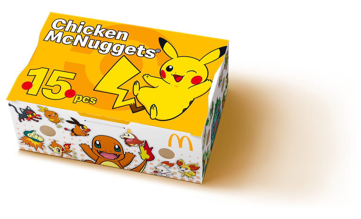ポケモンデザインのチキンマックナゲット15ピース限定パッケージ