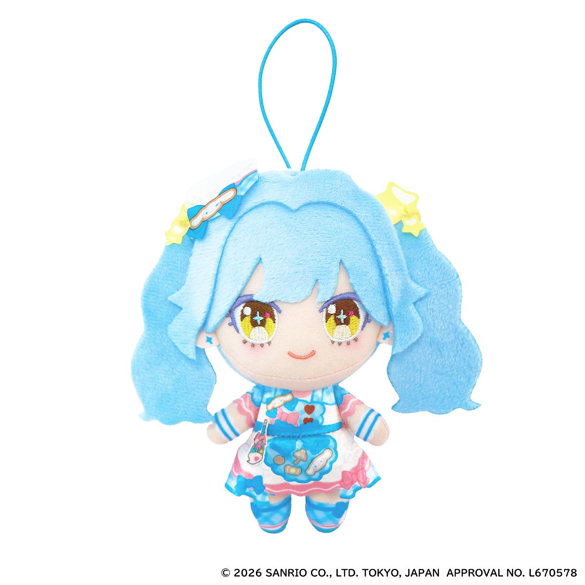 おねがいアイプリ×サンリオ でふぉめぬいぐるみマスコット あおい×シナモロール