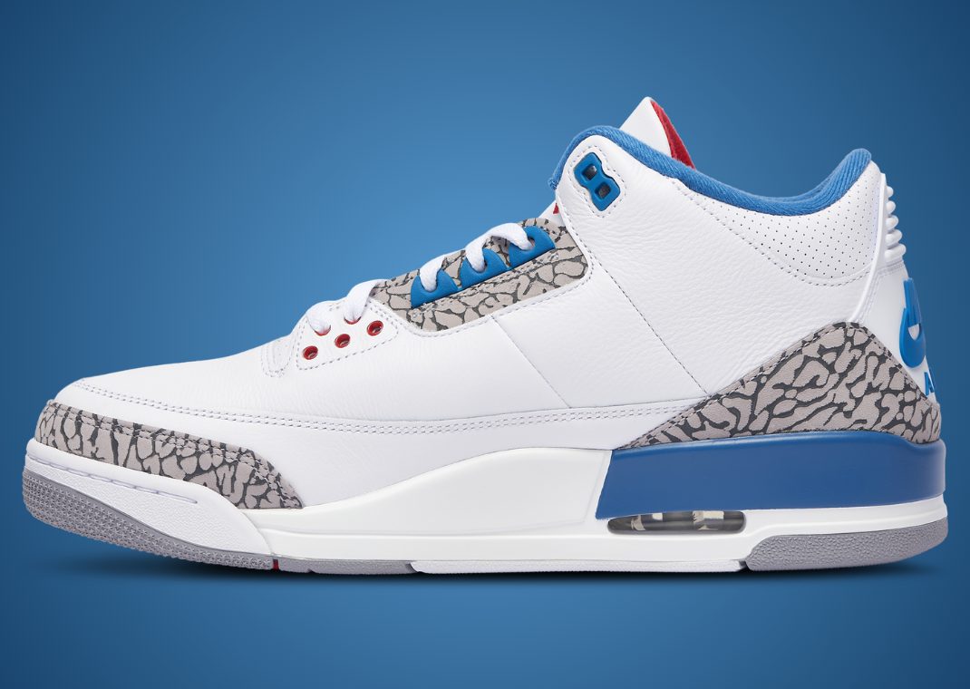 Air Jordan 3 True Blue 2026 heel with Nike Air branding