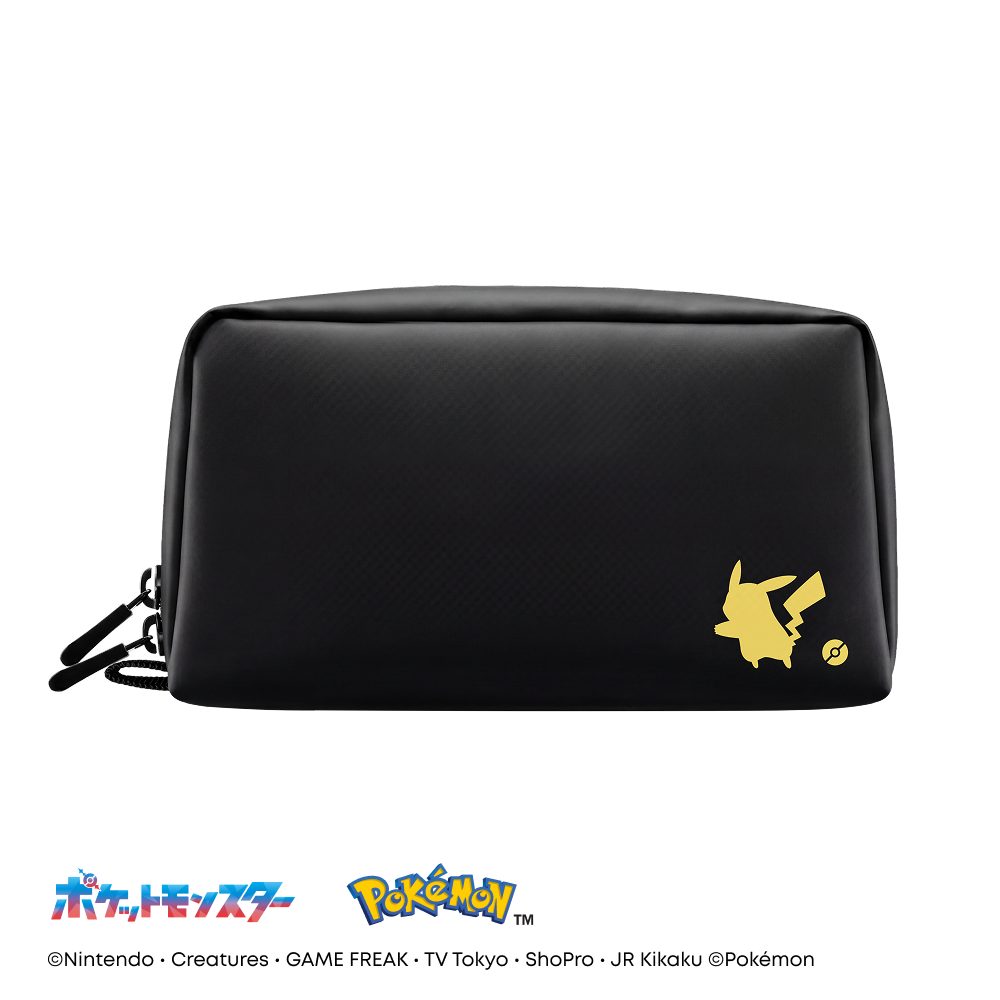 Anker travel pouch Pikachu model black with gold Pikachu silhouette