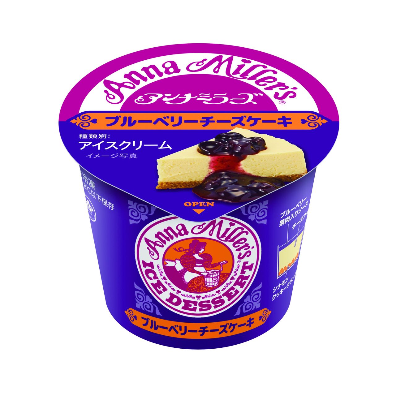 アンナミラーズアイス ブルーベリーチーズケーキのパッケージ
