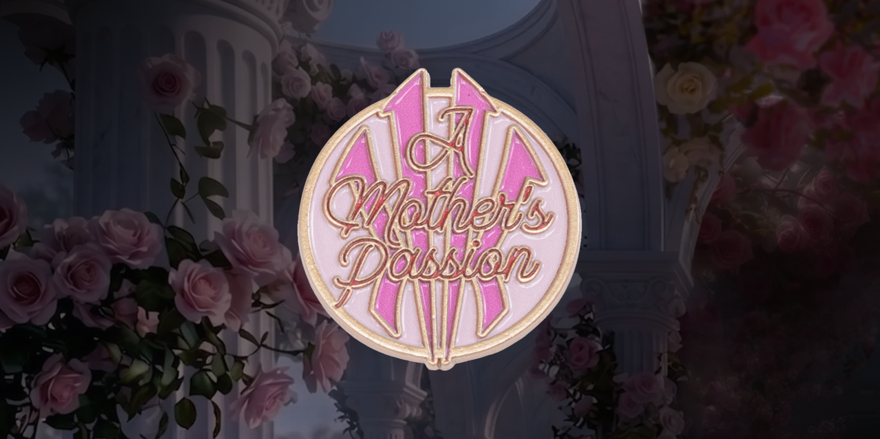 同梱される“Mother's Passion”バッジのグラフィック(画像: ANTA公式サイト)