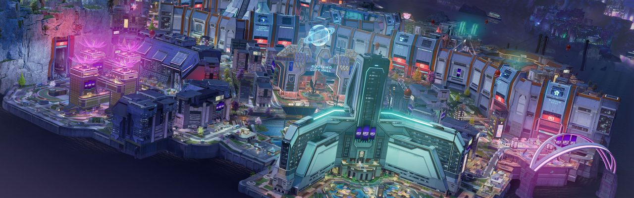 ネオンに染まったコラボ仕様の「E-District」