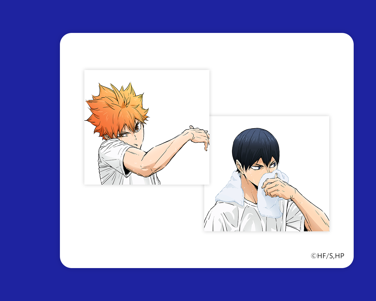 ハイキュー!!コラボ待ち受け画像のサンプル、日向翔陽と影山飛雄のイラスト