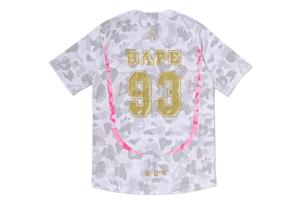BAPE x adidas Home model shoe and jersey set visual