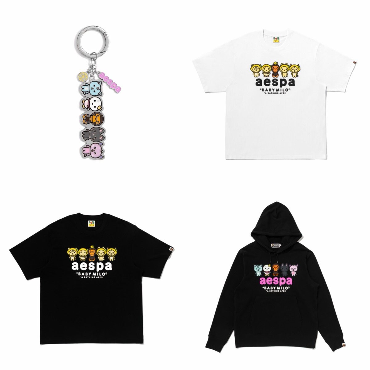 BAPE×aespaのフーディ・キーチェーン・LEMONADE Tシャツ