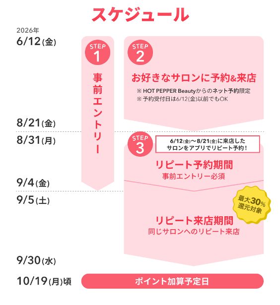 ビビビ祭 for リピートのスケジュールを示すビジュアル