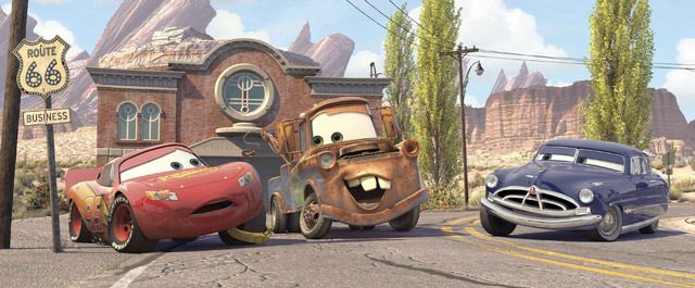 ラジエーター・スプリングスの住人たちが集まる場面