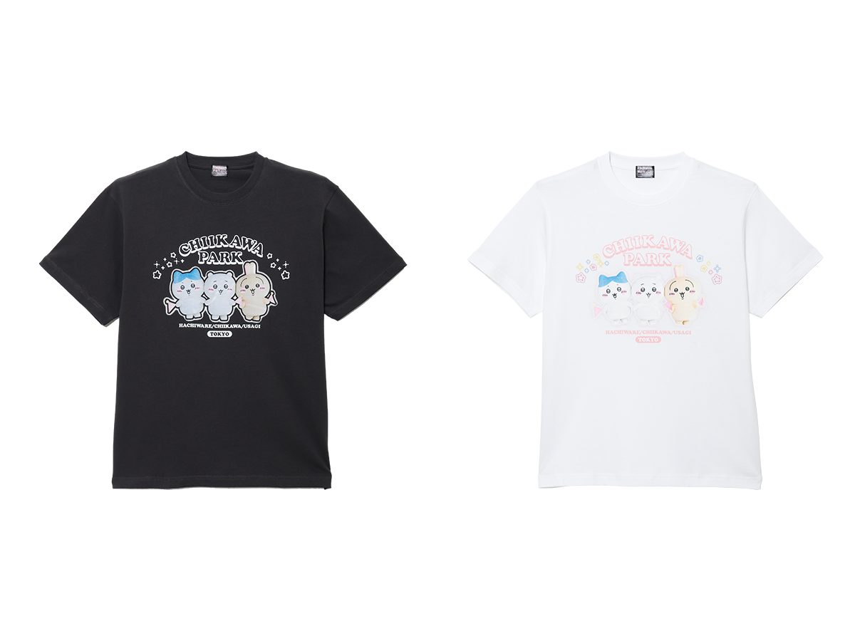 ちいかわパーク1周年記念Tシャツ 黒と白の全2色
