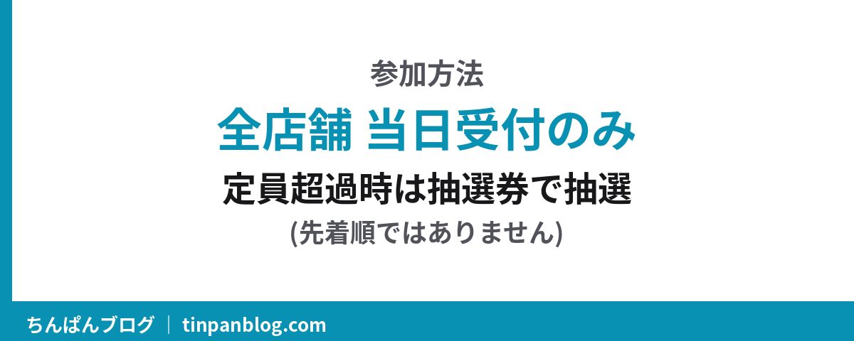 チャレンジ戦リバイバルの参加方法 全店舗当日受付のみで定員超過時は抽選券による抽選