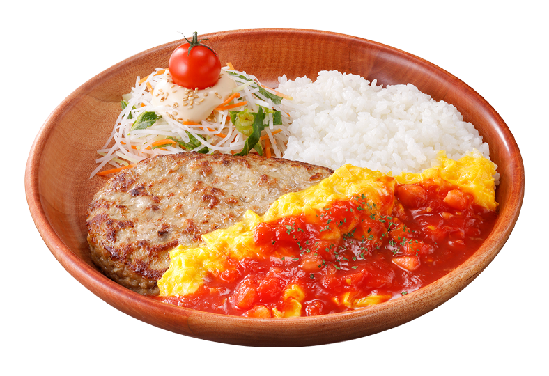 角切りトマトのオムバーグディッシュ