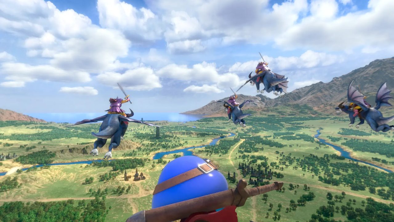 VR RIDEで空から見下ろすドラゴンクエストのフィールド
