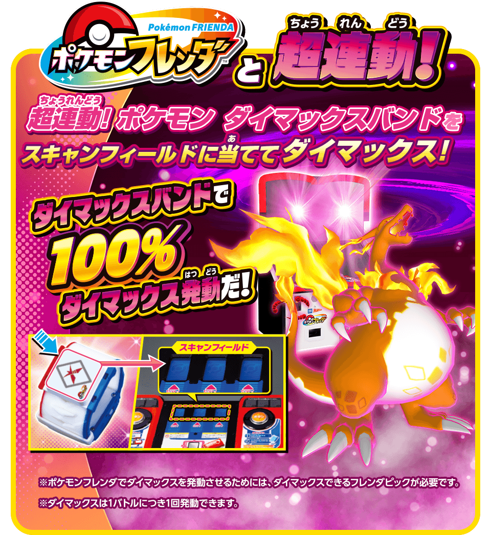 ダイマックスバンドをスキャンフィールドに当てる様子