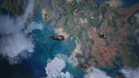 FF7リベレーション 飛空艇ハイウインドからパラシュートで降下するオープンワールド