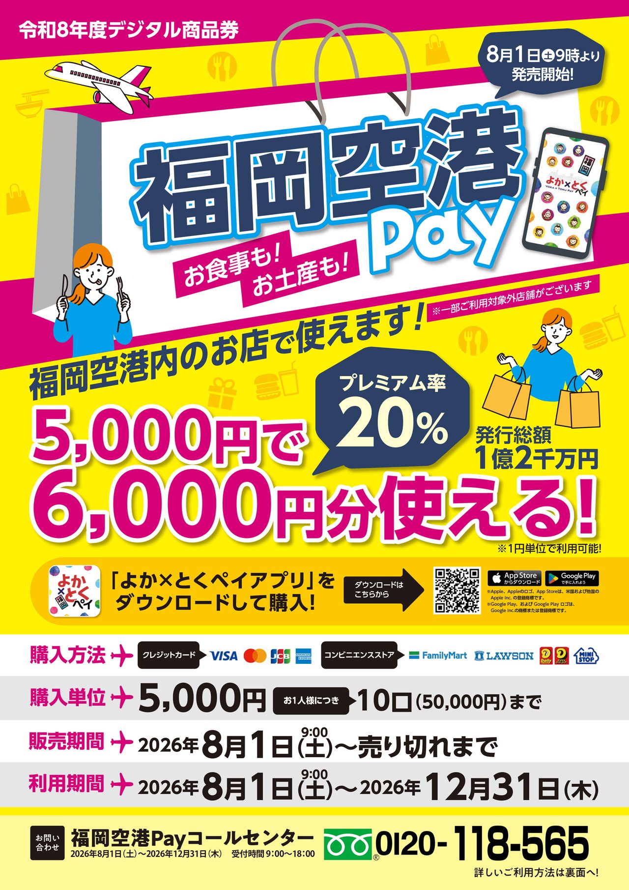 福岡空港Pay プレミアム商品券｜8月1日発売・20%還元