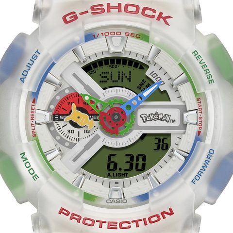 GA-110PKM-7AJR バンドに描かれた30匹のポケモン