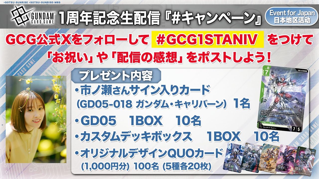 ガンダムカードゲーム1周年｜サイン入りカード抽選応募方法