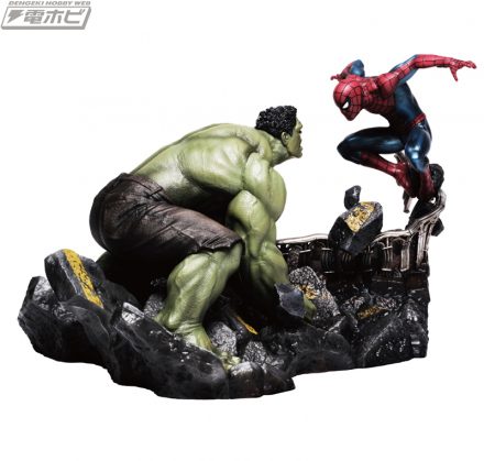 Happyくじスパイダーマン Last賞 ハルクジオラマスタチュー