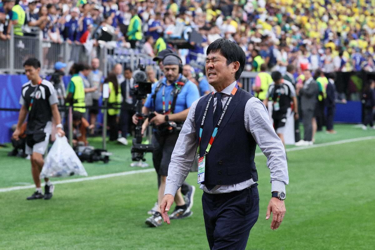 試合後に総括する森保一監督 日本代表ブラジル戦 W杯2026