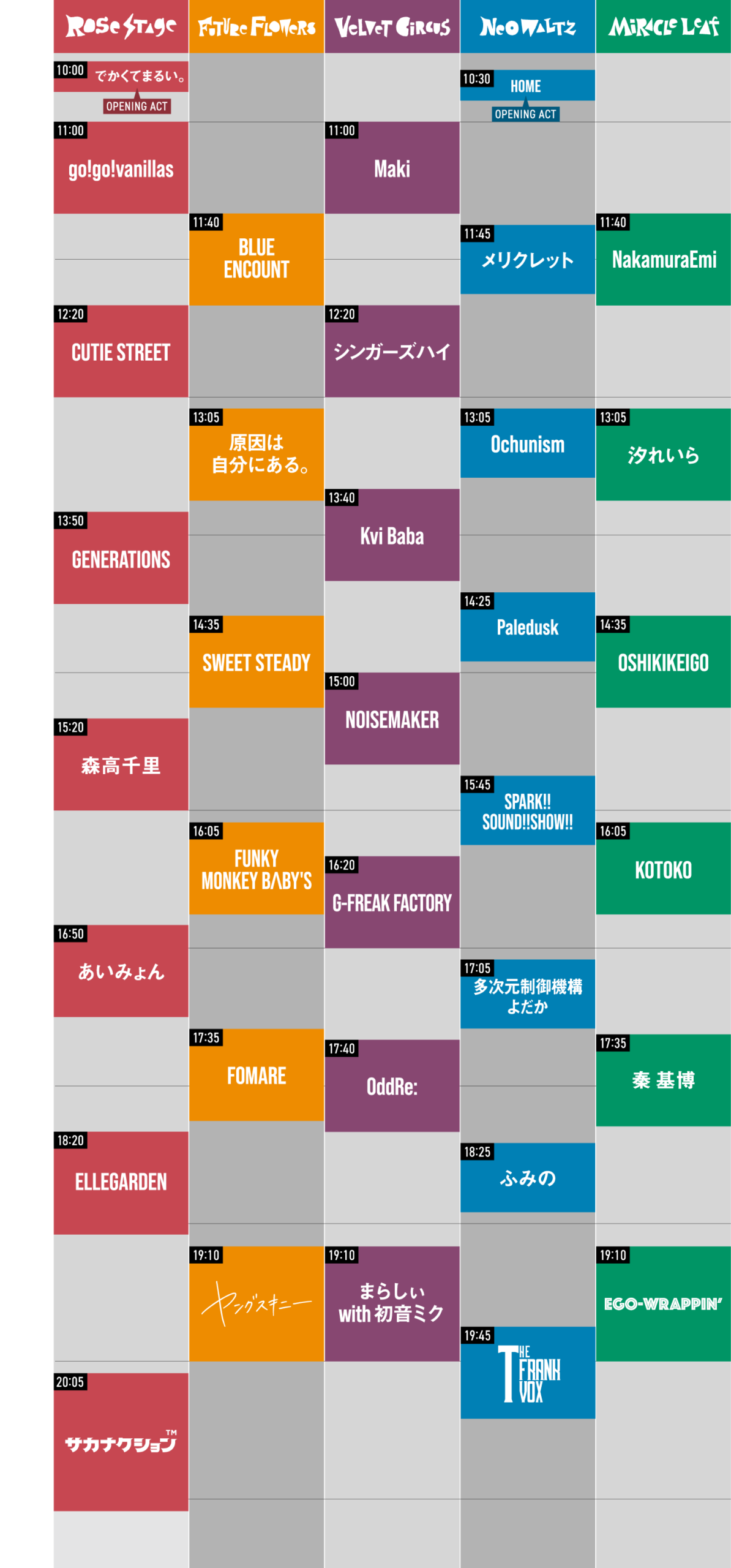 JOIN ALIVE 2026 Day2(7月19日)タイムテーブル