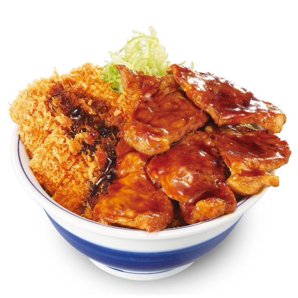 かつや新商品 豚焼肉とロースカツの合い盛り定食 1199円