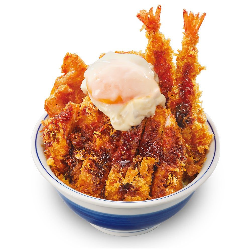 かつや新商品 タルたまミックスフライ丼 1232円 カツと海老フライ盛り合わせ