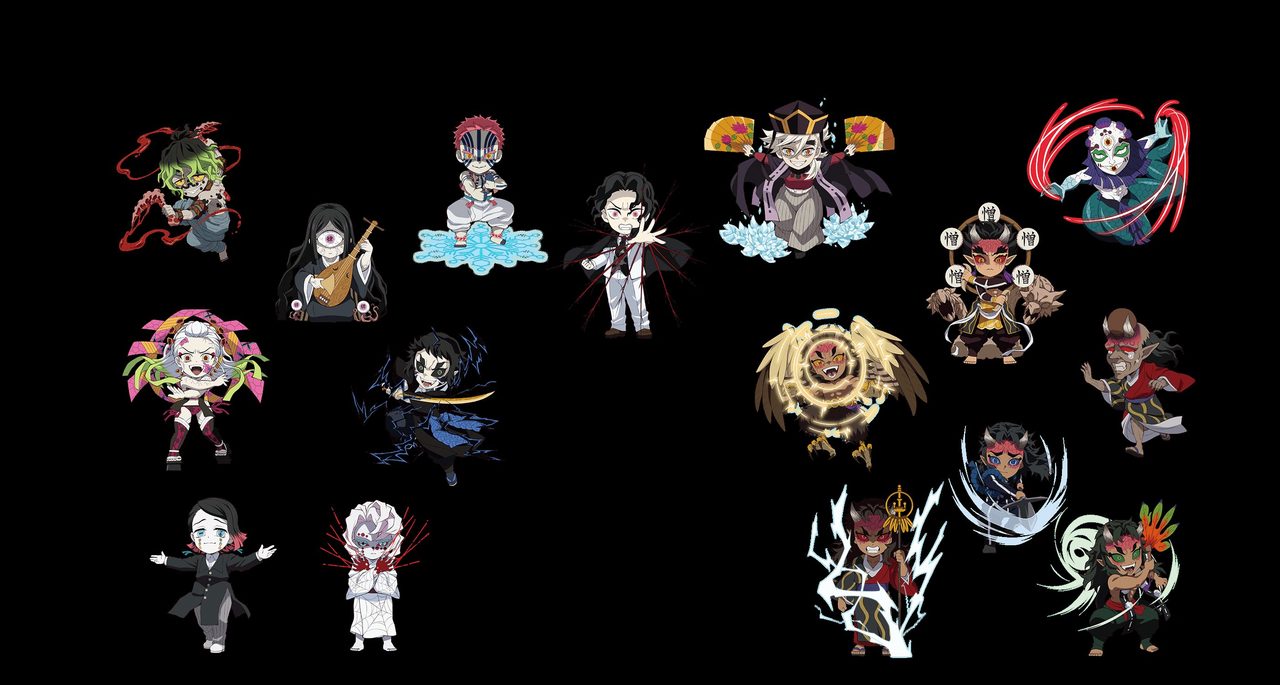 鬼滅の刃POP UP SHOP2026夏 鬼キャラクターのちびキャラグッズイラスト
