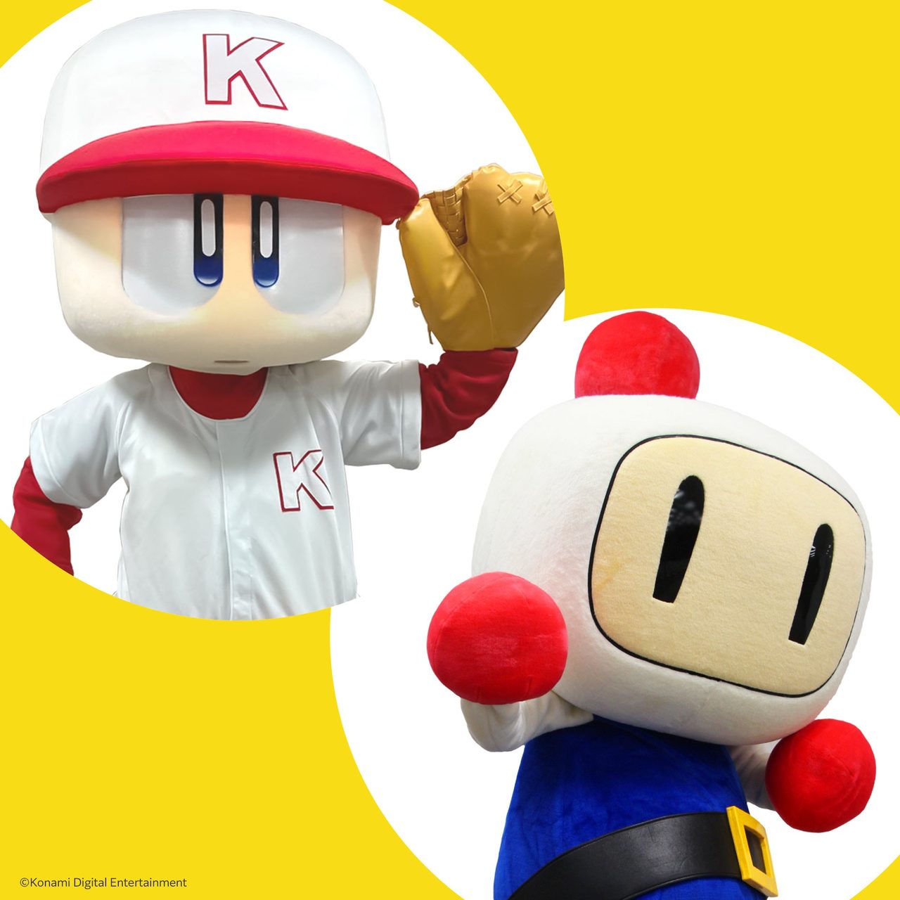 パワプロクンとシロボンのマスコット登場写真