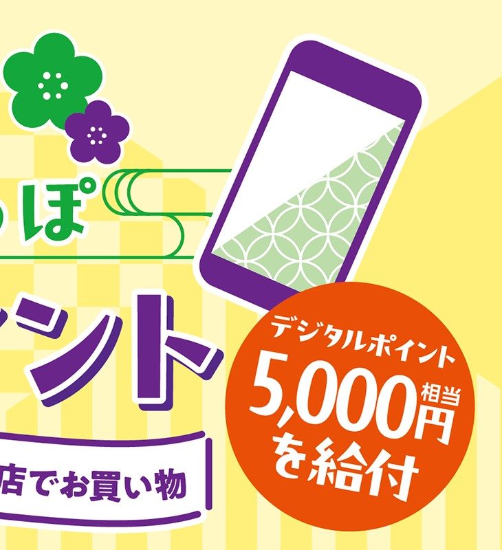 一人あたり5,000円相当のデジタルポイントを給付