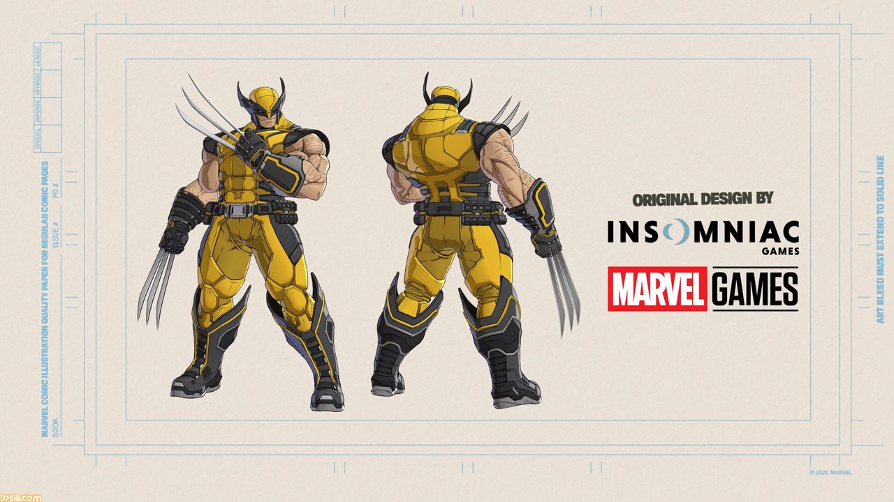 マーベル闘魂 Insomniac Gamesコラボのウルヴァリン衣装デザイン画