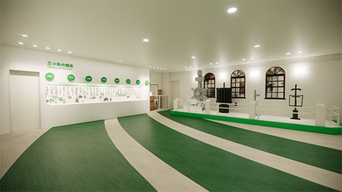 三ツ矢サイダーミュージアム 歴史紹介の展示壁