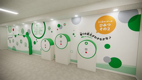 三ツ矢サイダーミュージアム クイズウォール