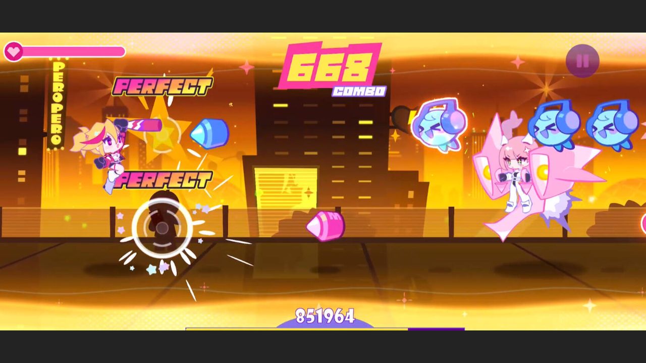 Muse Dash 2 の新ギミックが確認できるプレイ画面