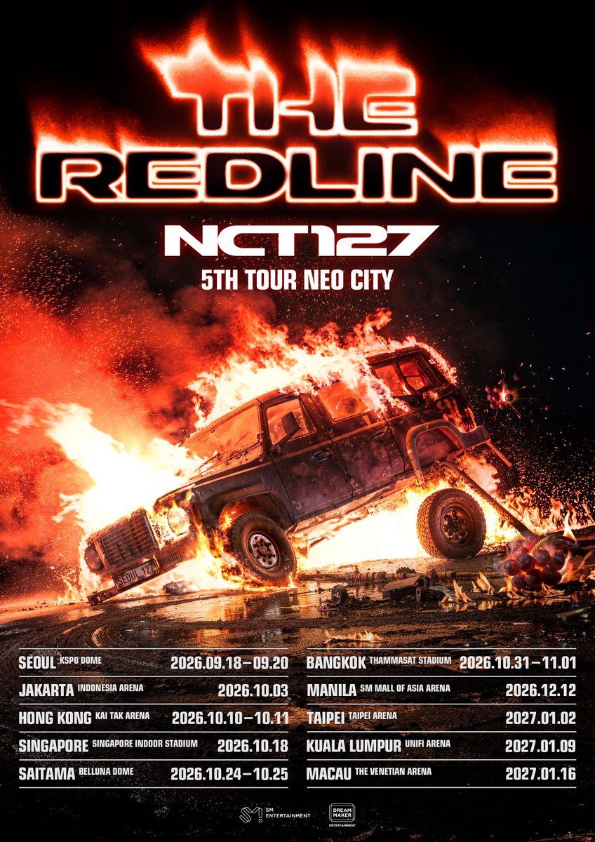 NCT127 NEO CITY THE REDLINE ワールドツアー 開催都市一覧 ソウル ジャカルタ 香港 シンガポール 埼玉 バンコク マニラ 台北 クアラルンプール マカオ