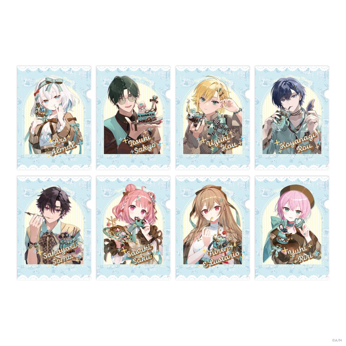 にじさんじ Minty Mate クリアファイル 全8名の描き下ろしイラスト