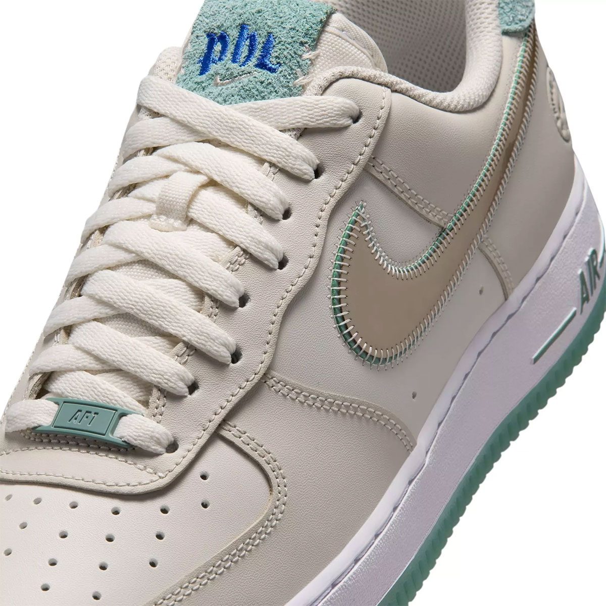 Nike Air Force 1 Low Philadelphia toe and lace area close-up