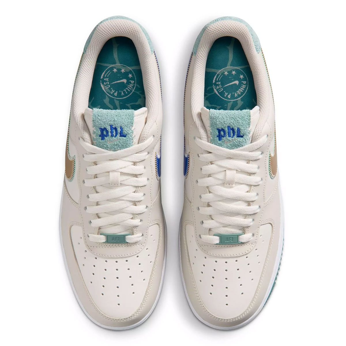 Nike Air Force 1 Low Philadelphia top-down view of both shoes